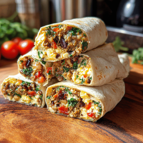 high protein breakfast burrito