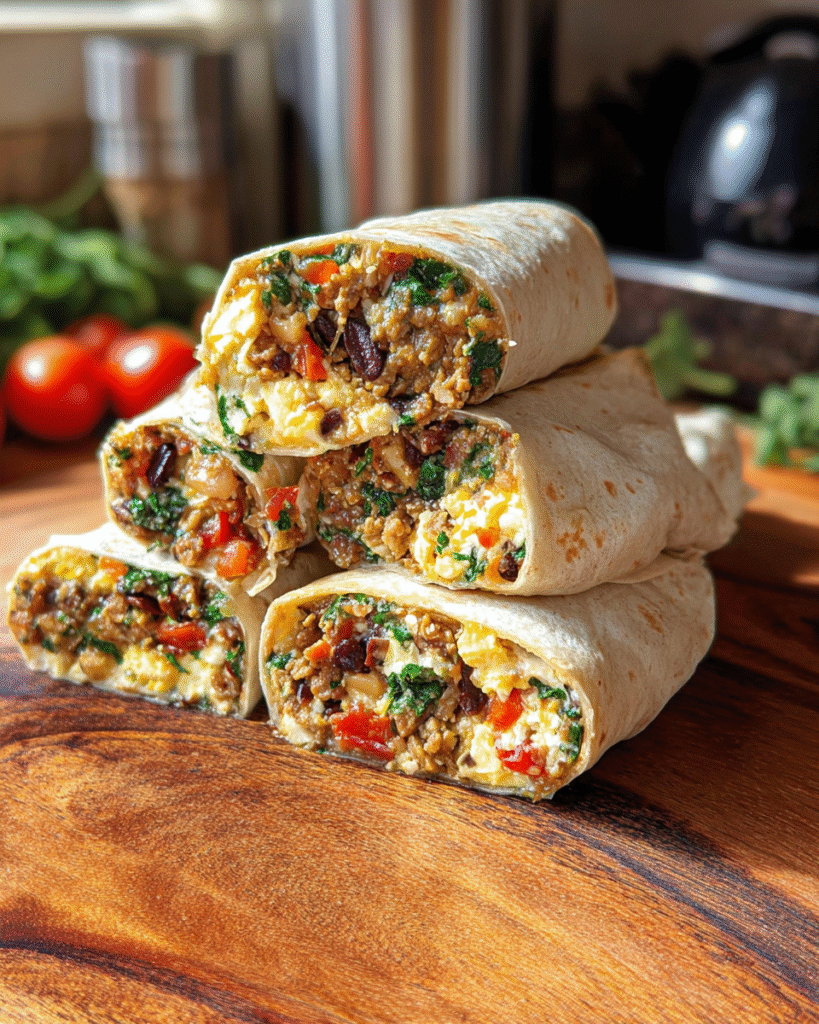 high protein breakfast burrito