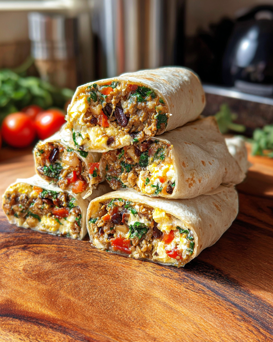 high protein breakfast burrito
