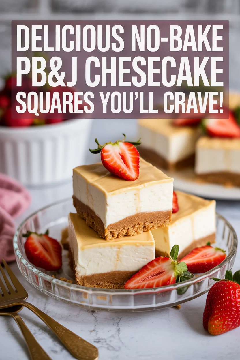 Delicious No-Bake PB&J Cheesecake Squares You’ll Crave!