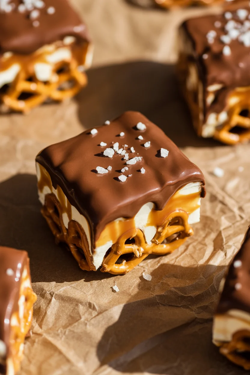 The Best Salted Caramel Pretzel Bark