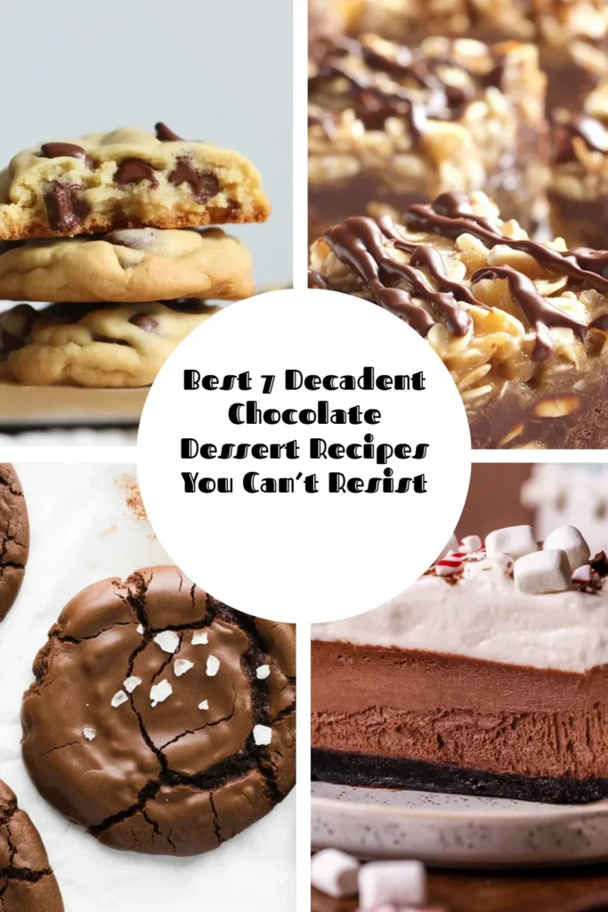 Delicious chocolate dessert recipes including cakes, mousses, and brownies.