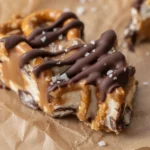 Delicious Salted Caramel Pretzel Bark topped with sea salt
