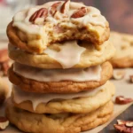 Delicious Soft Maple Cookies topped with rich Brown Butter Icing, perfect for autumn.