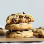 Delicious Cheesecake Stuffed Chocolate Chip Cookies with creamy filling