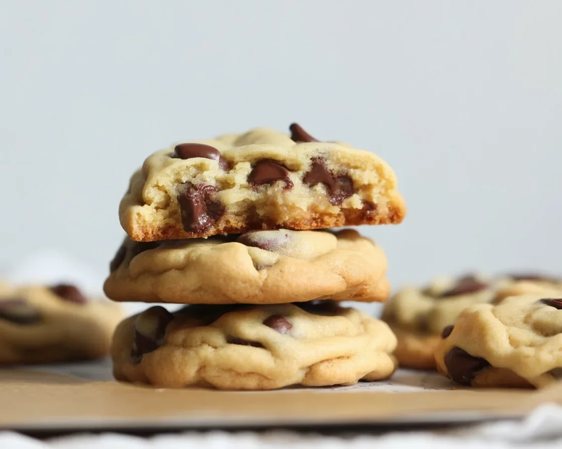 Delicious Cheesecake Stuffed Chocolate Chip Cookies with creamy filling