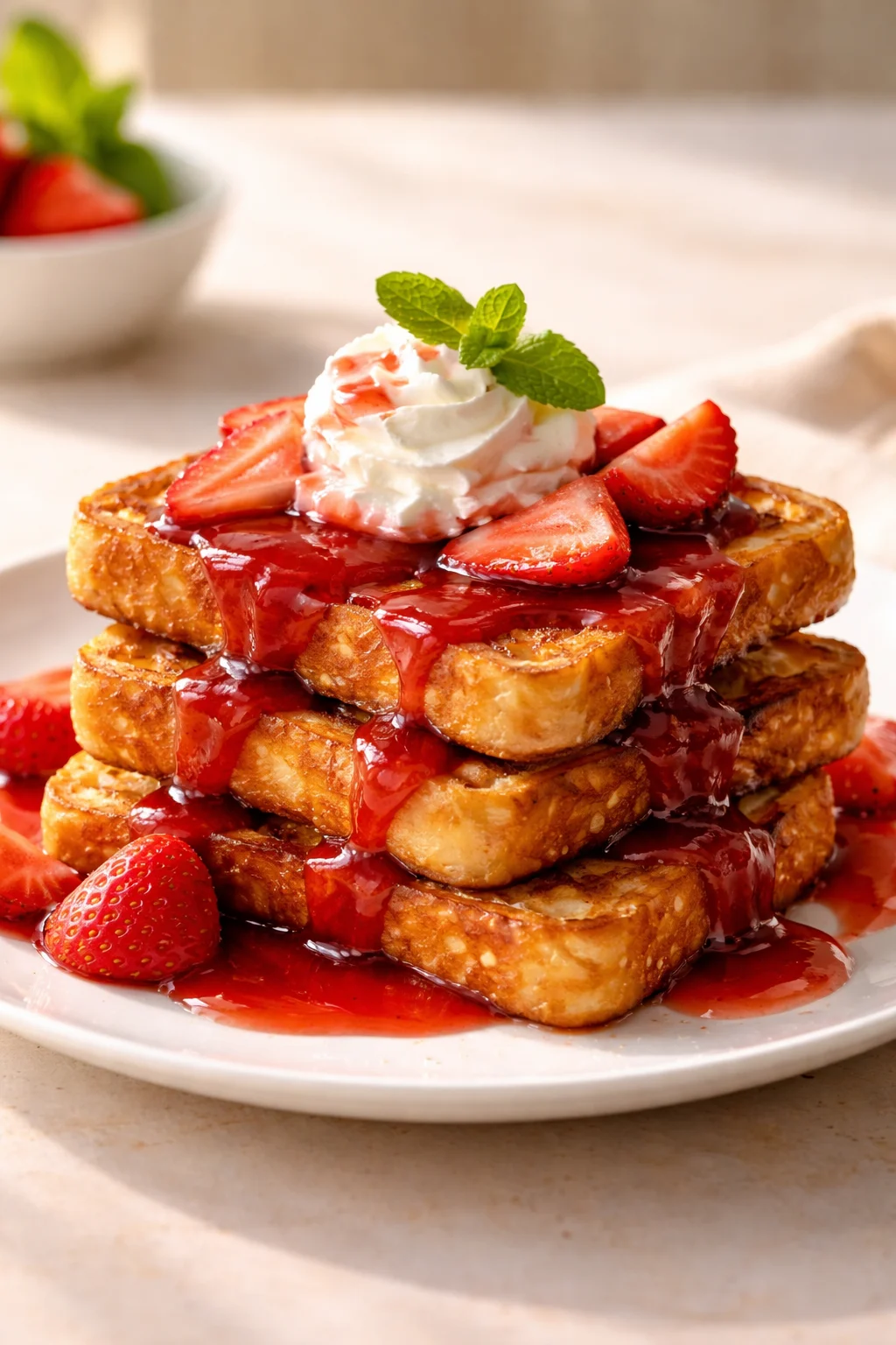 Delicious Baked Strawberries and Cream French Toast Recipe