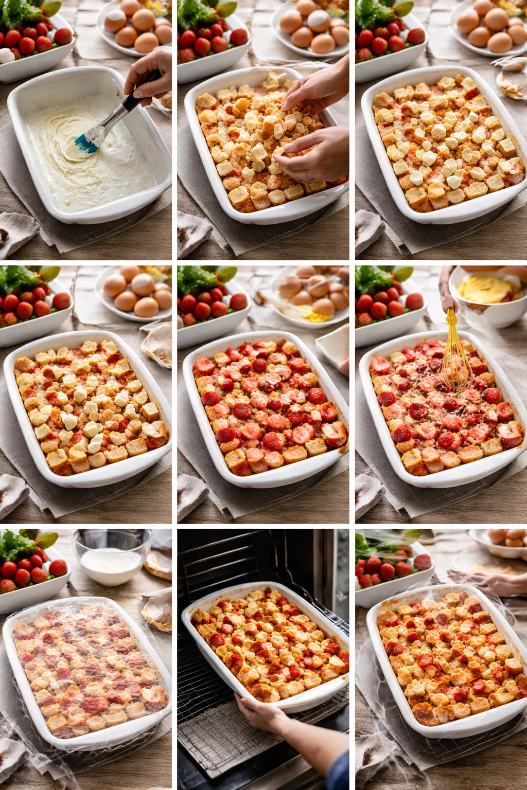 BAKED STRAWBERRIES AND CREAM FRENCH TOAST