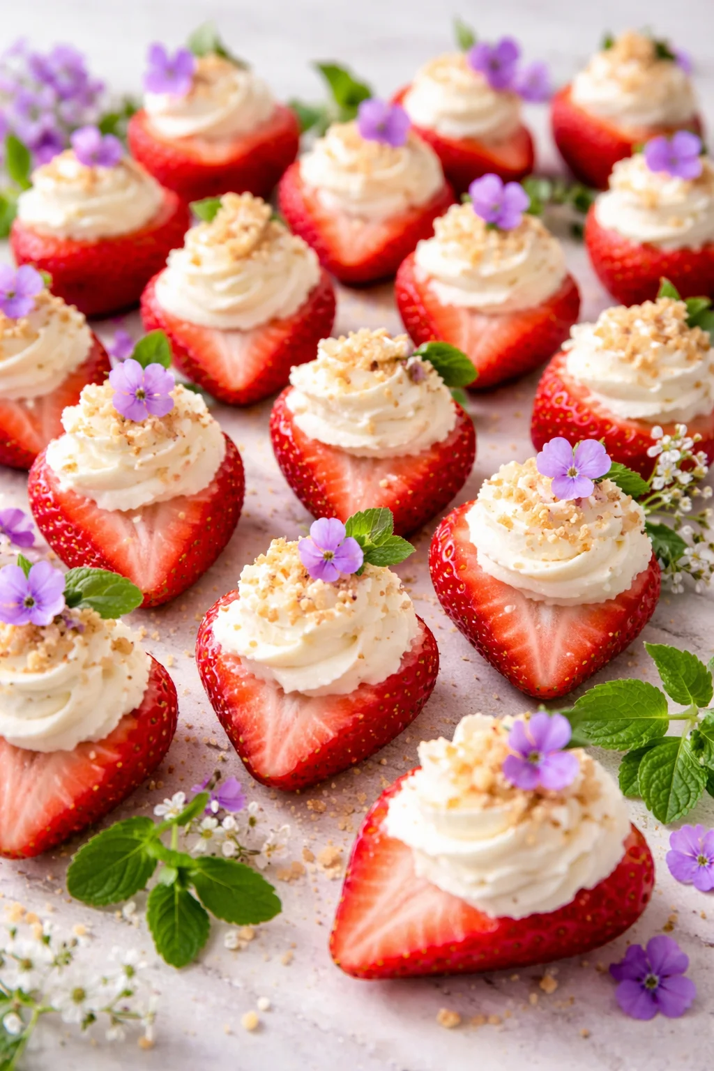 Deviled Strawberries (Made with a Cheesecake Filling)