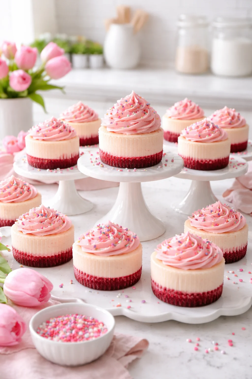 No-Bake Pink Velvet Cheesecake Bites – Creamy