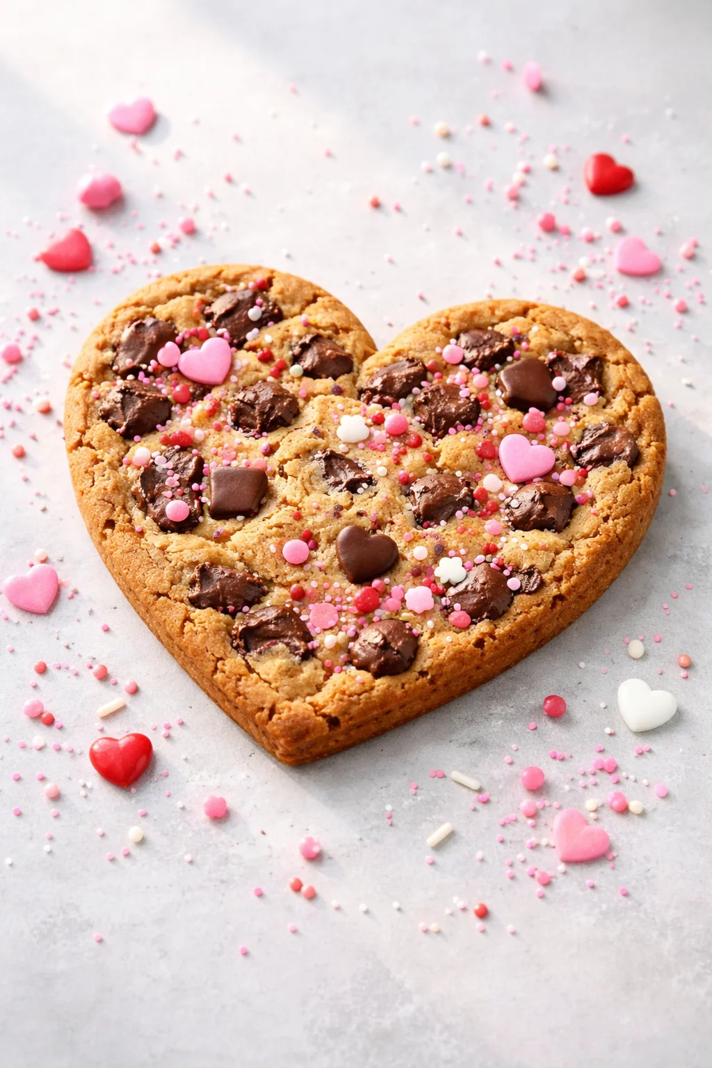 Sweet & Simple Heart Shaped Chocolate Chip Cookies to Love