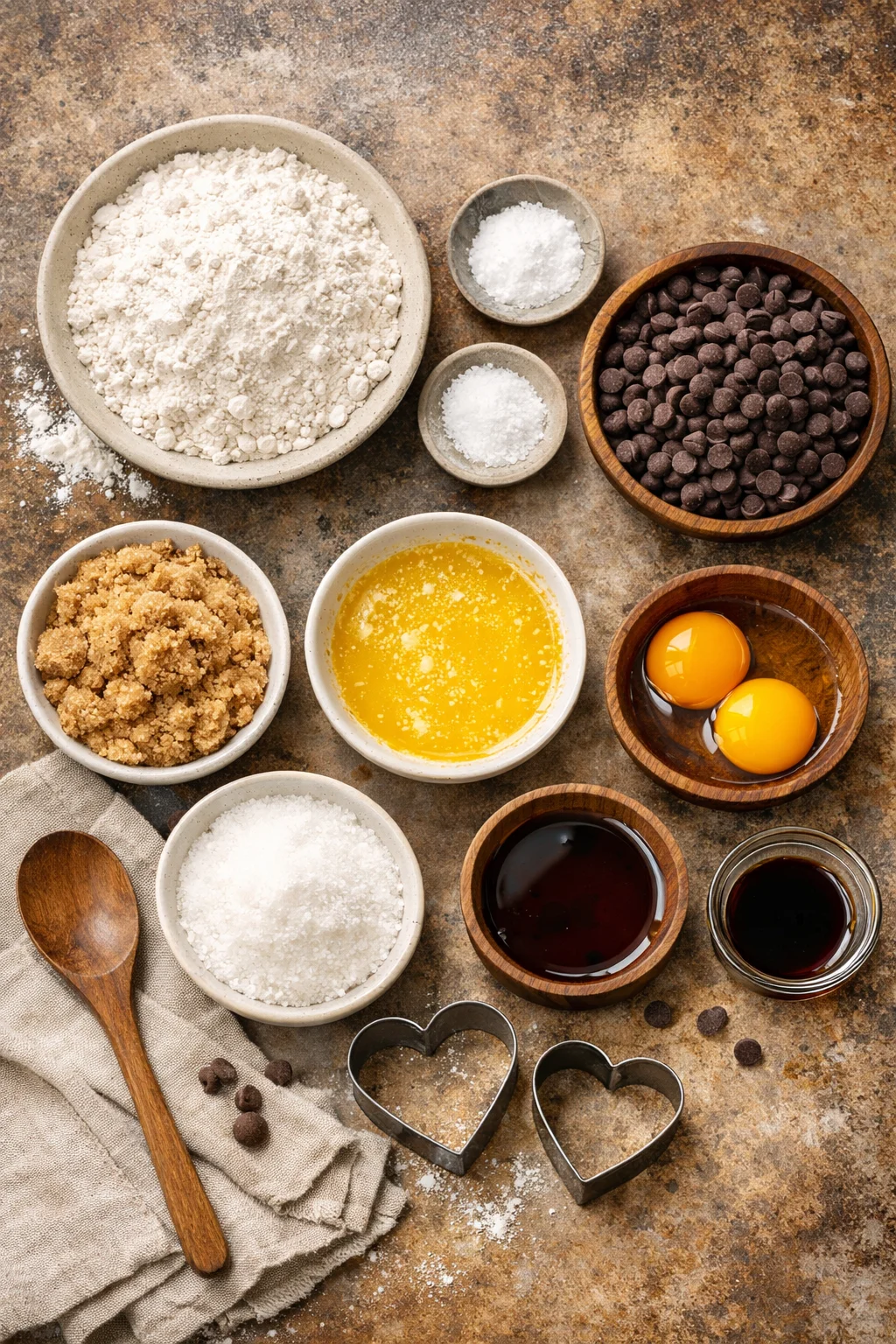 Heart Shaped Chocolate Chip Cookies
