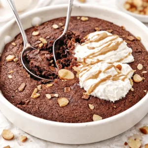 Delicious high protein brownie skillet warm and served with a scoop of ice cream.