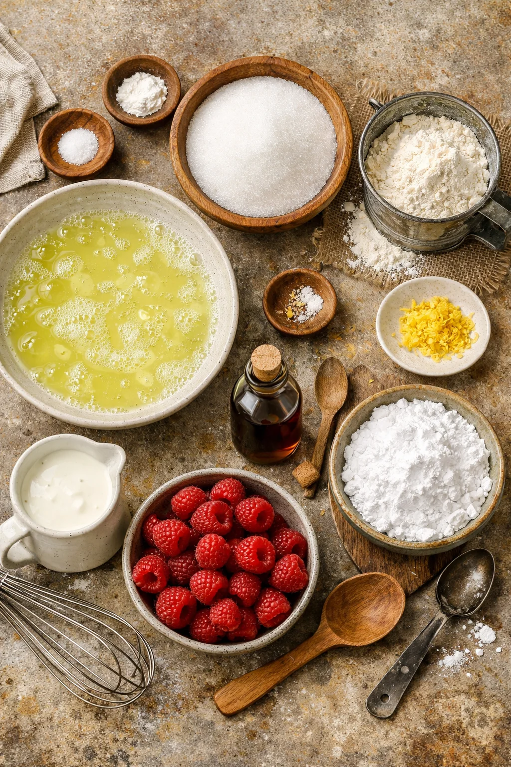 Homemade Raspberry And Cream Angel Food Cake