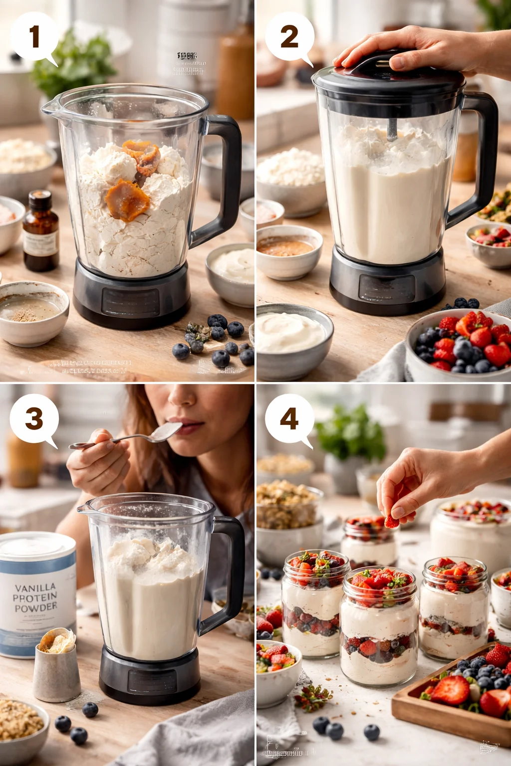 Protein Cottage cheesecake Jars for healthy snacking