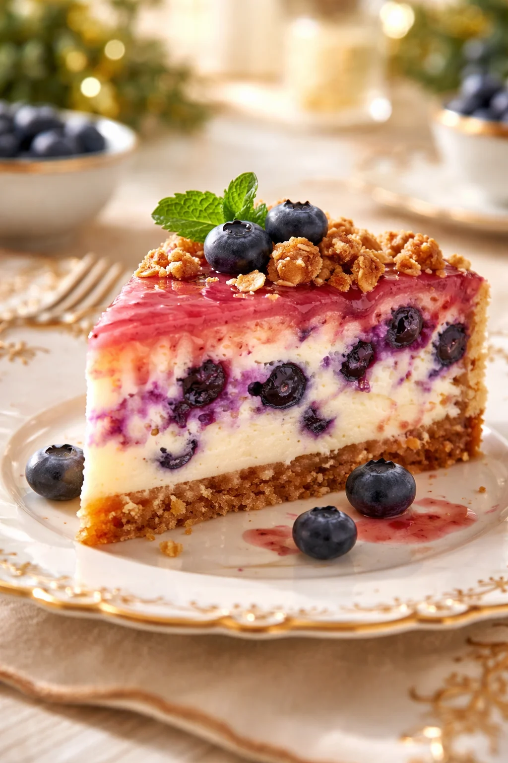 Blueberry Crumble Cheesecake