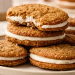 Delicious homemade oatmeal cream pies with soft cookies and creamy filling, perfect for dessert.