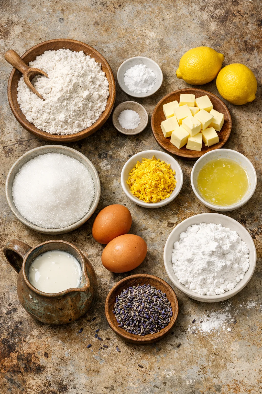 Mini Lemon Cakes with Lavender Glaze