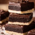 Delicious Brownie Shortbread Bars topped with rich chocolate ganache and buttery crust.