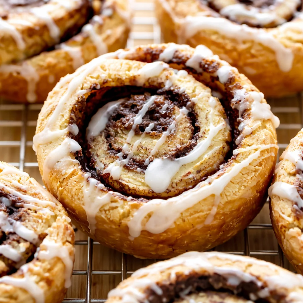 Delicious Mochi Cinnamon Rolls topped with cinnamon sugar glaze.
