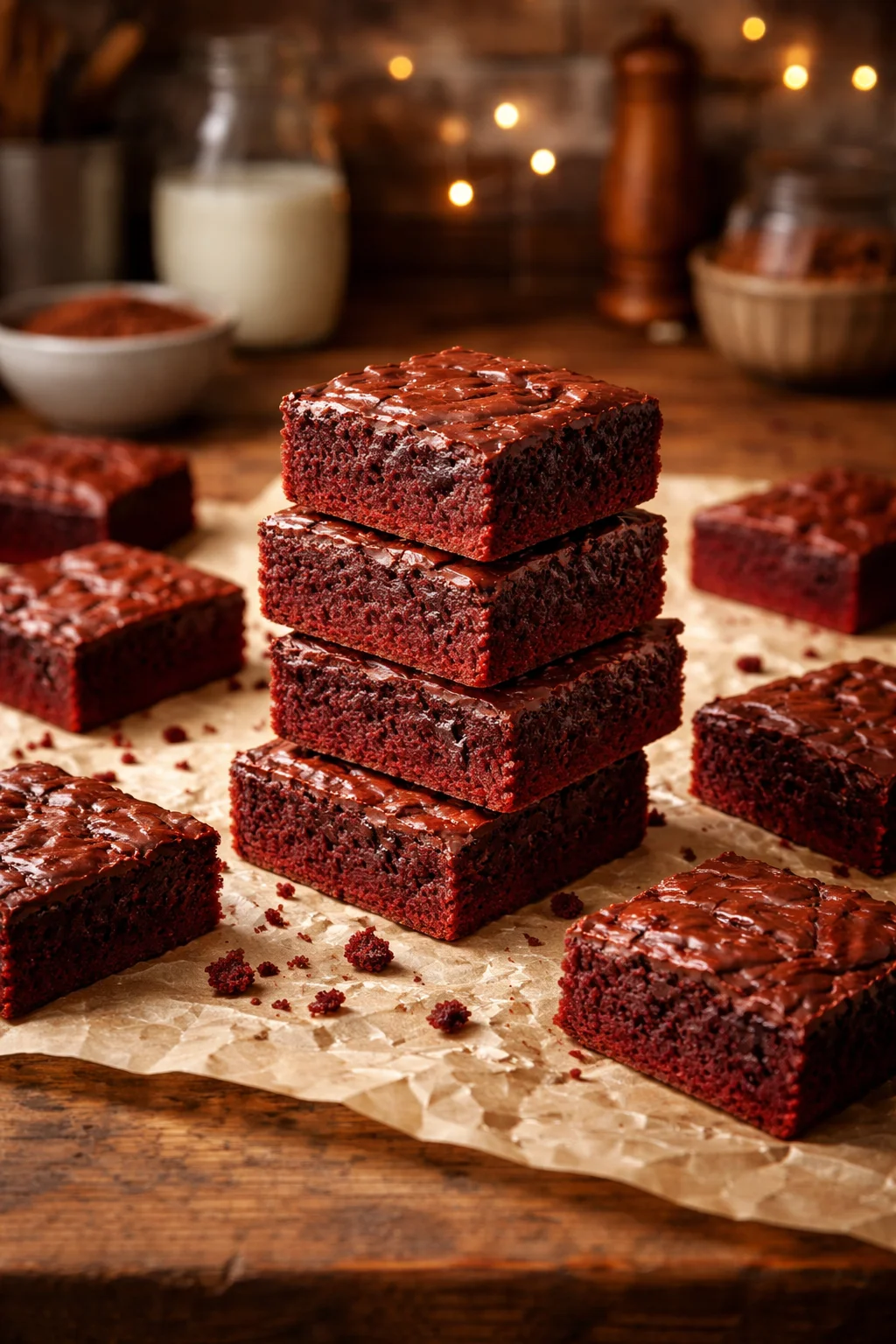 Red Velvet Brownies with Decadent Cream Cheese Swirl