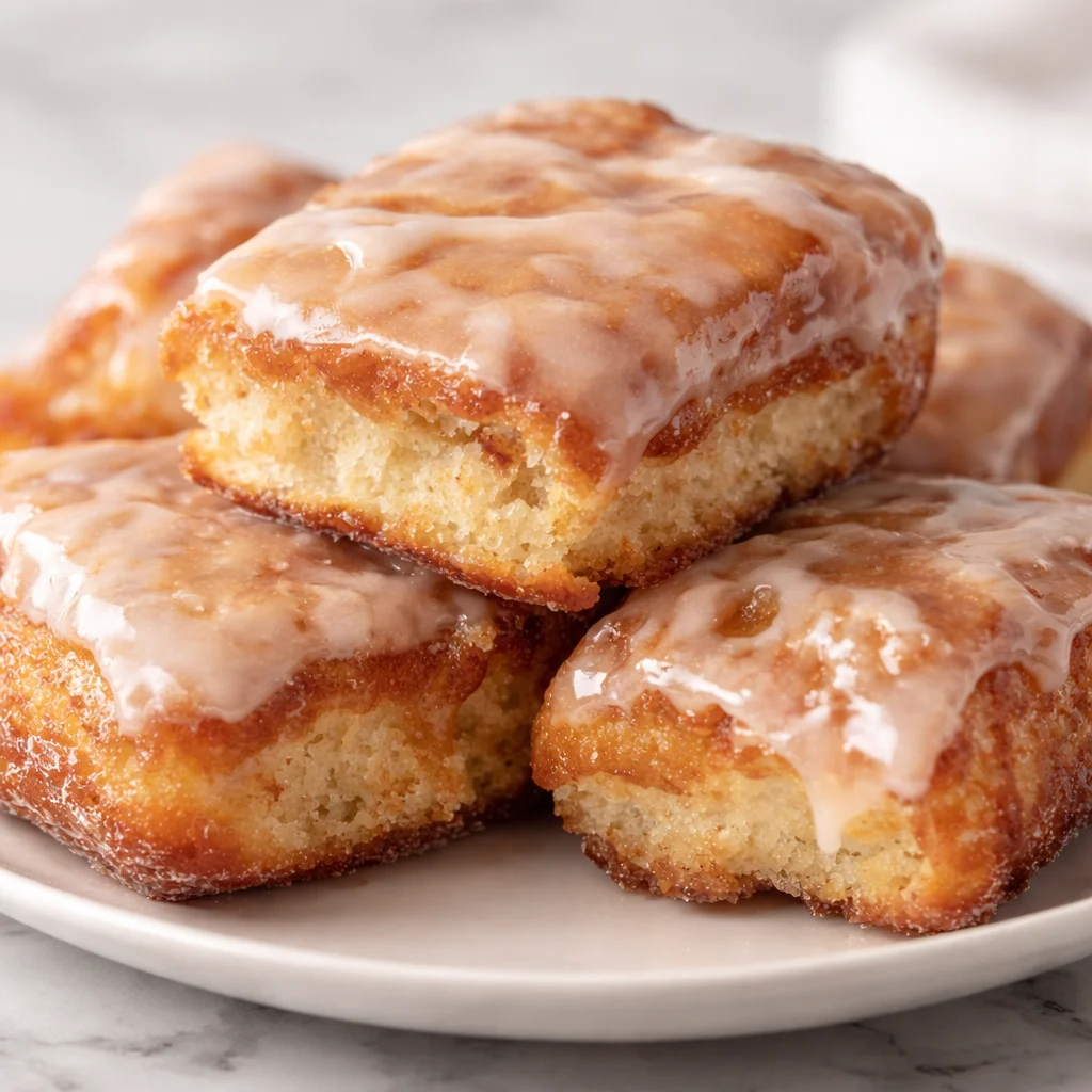 Delicious Soft Baked Maple Donut Bars with a glossy maple glaze for breakfast or dessert.