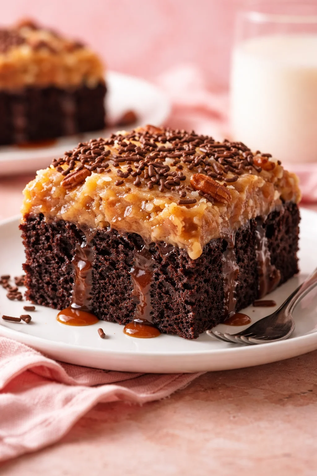 German Chocolate Poke Cake