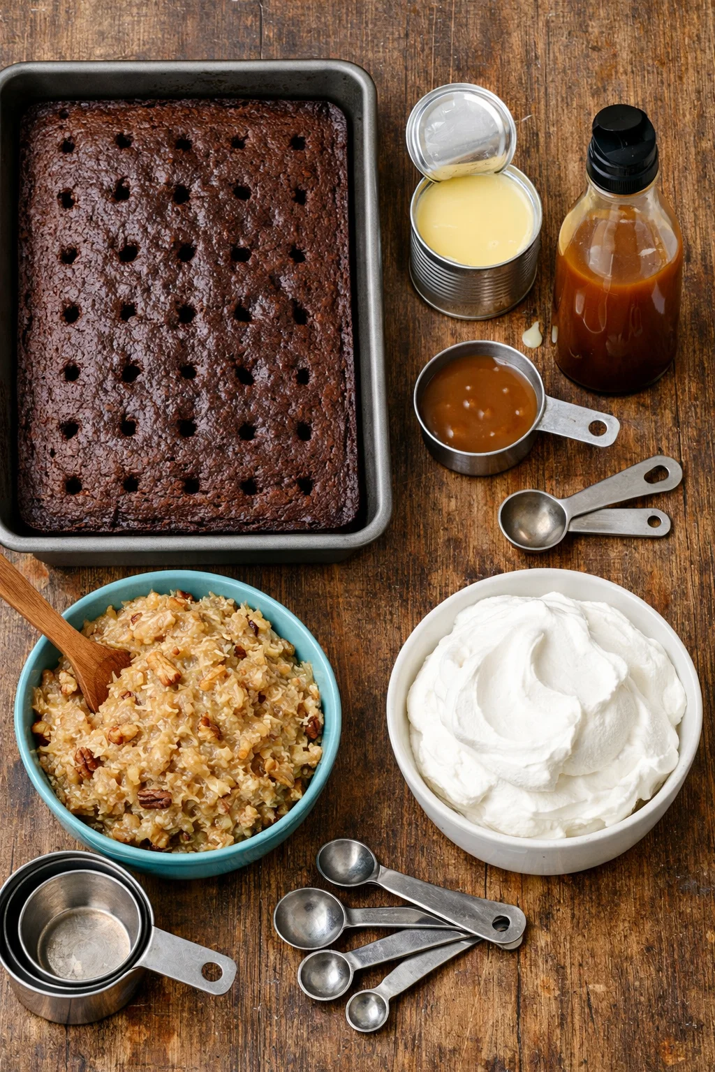 German Chocolate Poke Cake