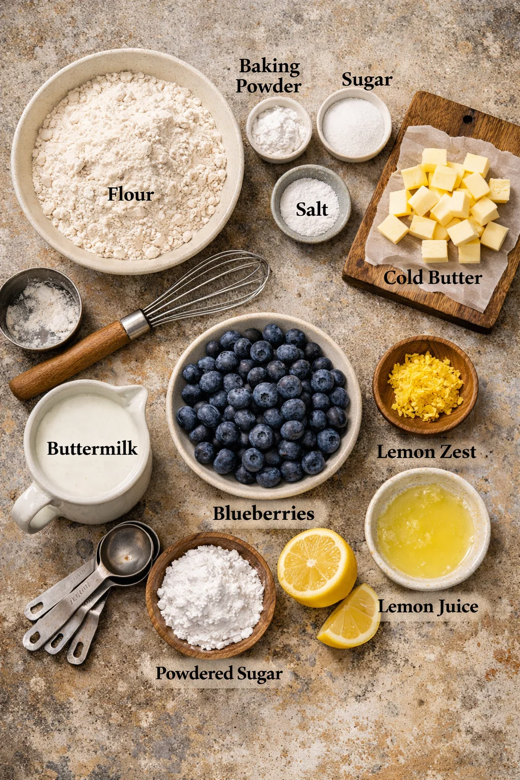 Flaky Blueberry Biscuits with Lemon Glaze