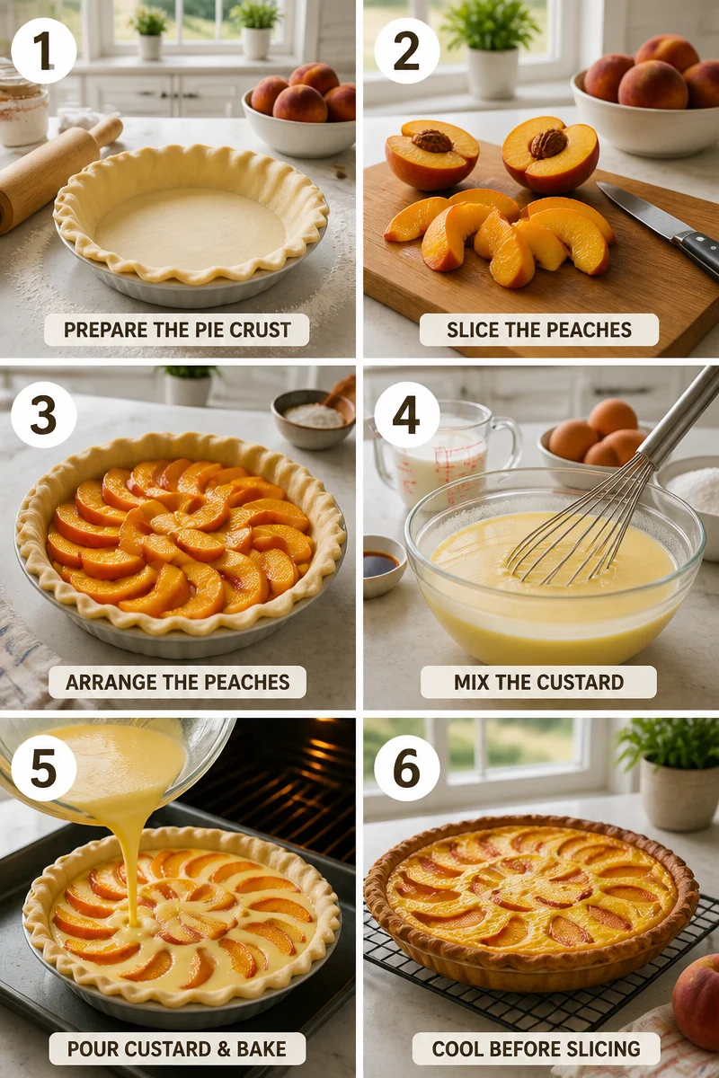 Homemade Peach Custard Pie
