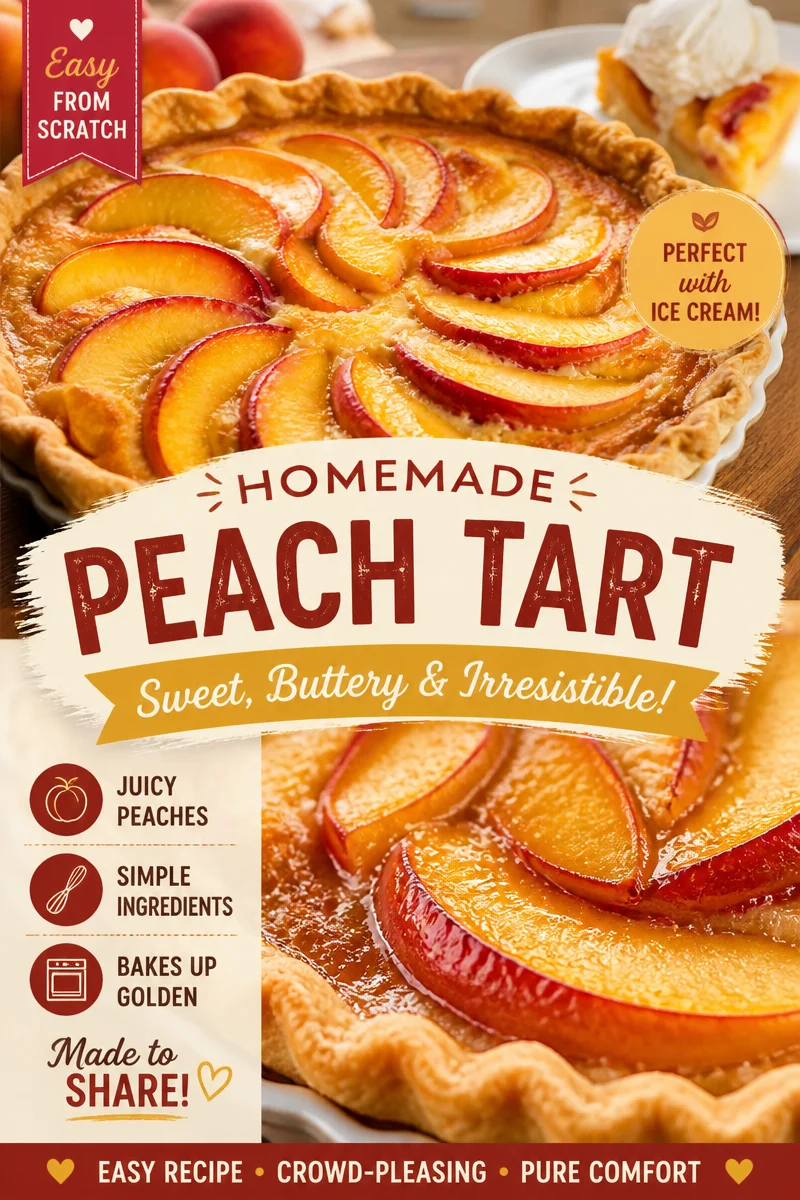 Homemade Peach Custard Pie