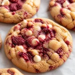 Delicious soft Raspberry Cookies studded with juicy berries and a crispy edge.