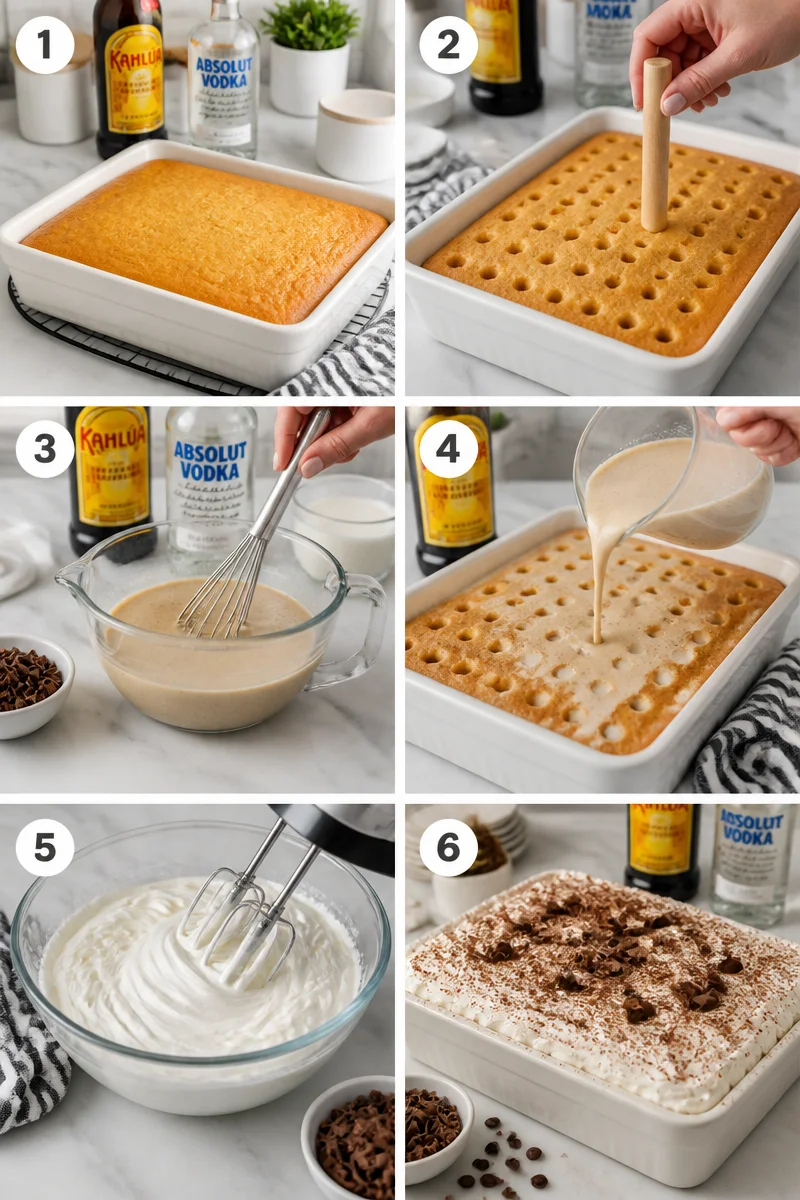 Best Recipe for White Russian Poke Cake
