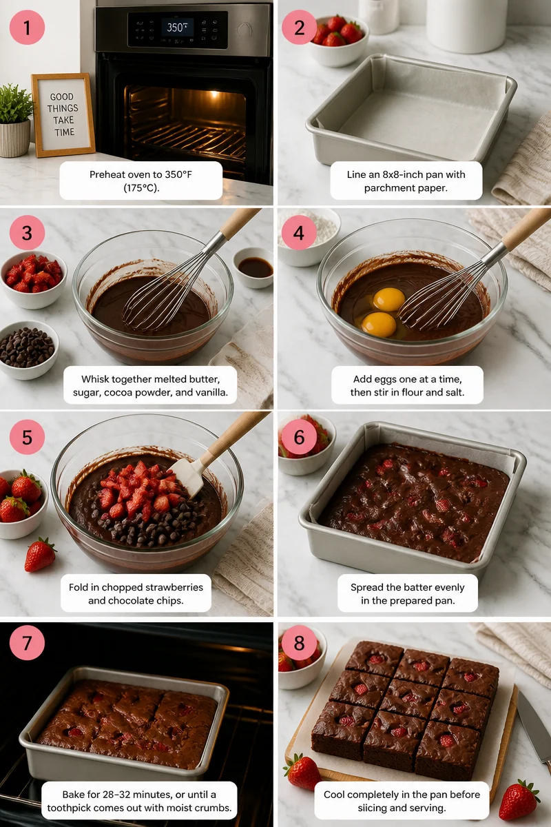 Delicious Strawberry Brownies: Easy Fruit Chocolate Dessert Ideas