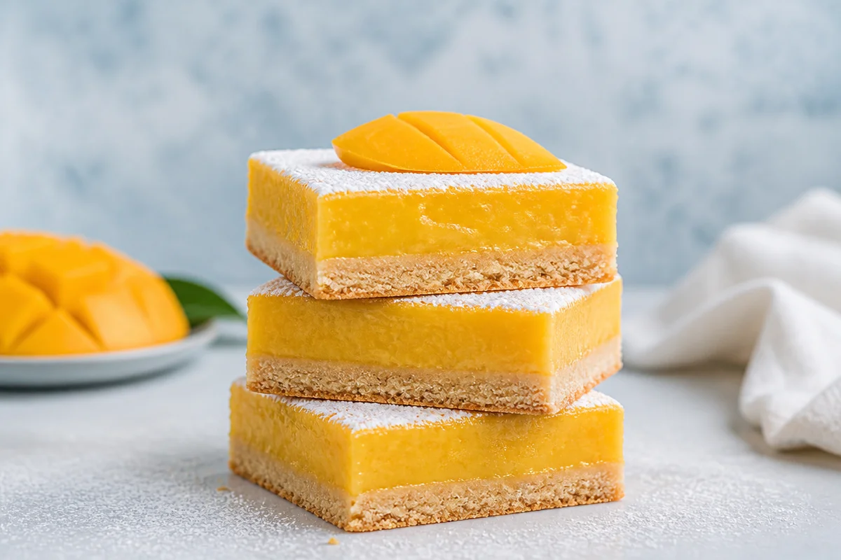 Mango Curd Dessert Bars with a Buttery Shortbread Crust