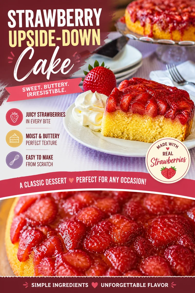 Mouthwatering Strawberry Upside Down Cake Recipe - So Simple!