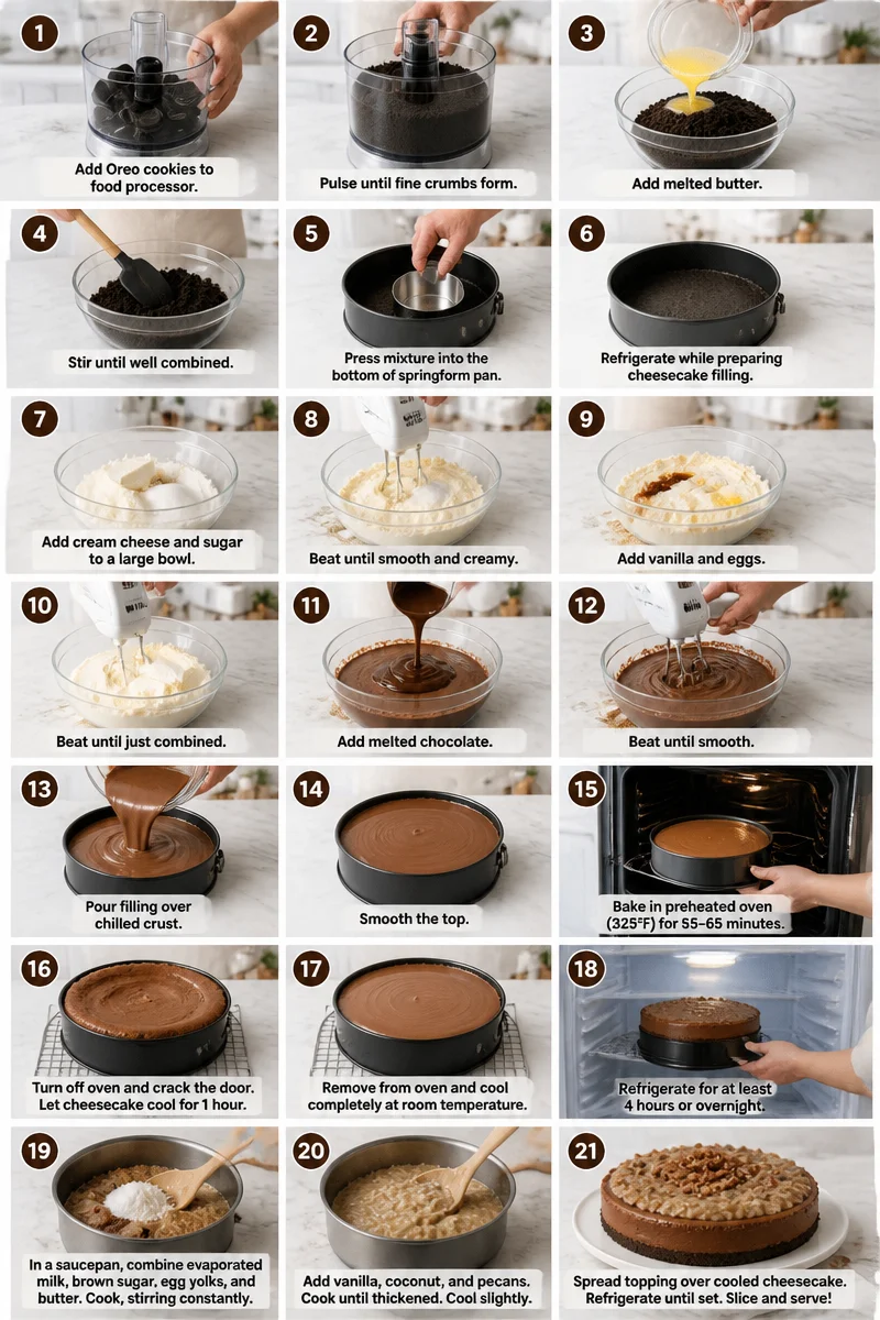 Indulge in This Easy German Chocolate Cheesecake Recipe - So Decadent!