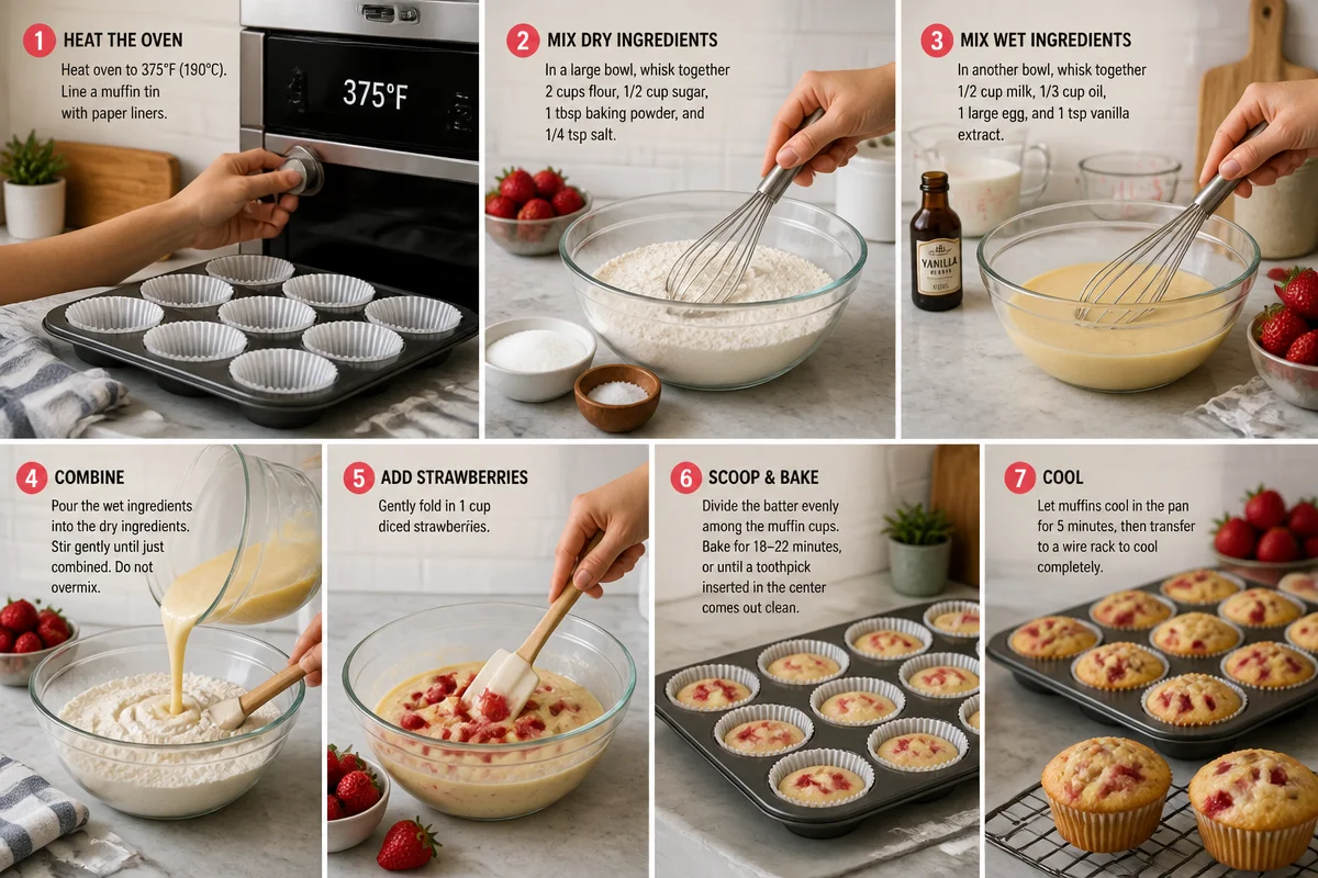 Strawberry Shortcake Muffins Recipe Easy 5-Minute Quick Snack Idea