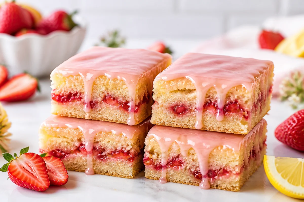 Sweet and Tangy Strawberry Lemon Blondies – A Breeze to Make