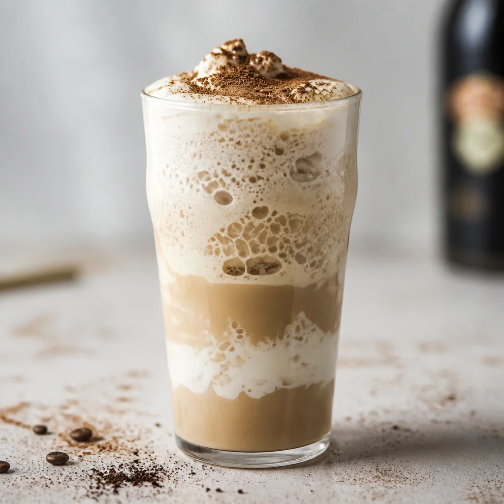 Delicious Baileys frozen Frappuccino with coffee and whipped cream.