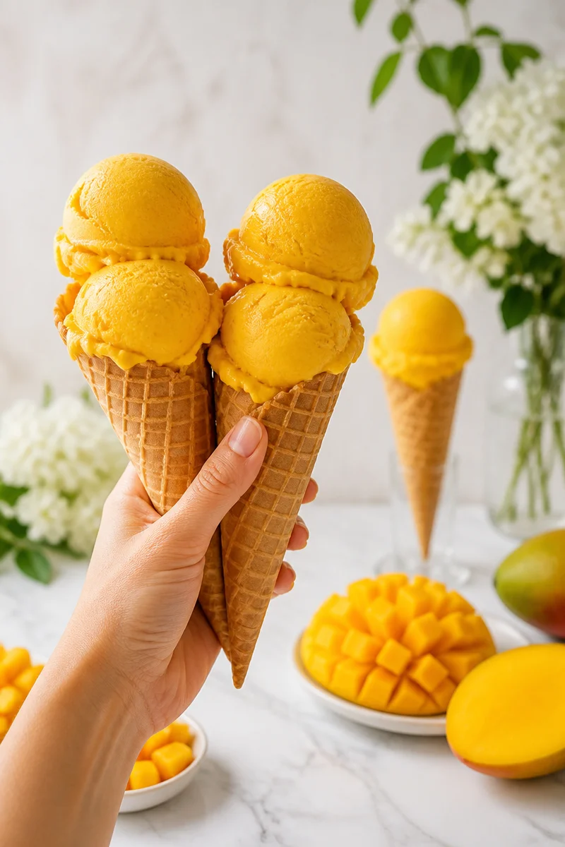 Creamy Homemade Mango Ice Cream You Can Make Today!