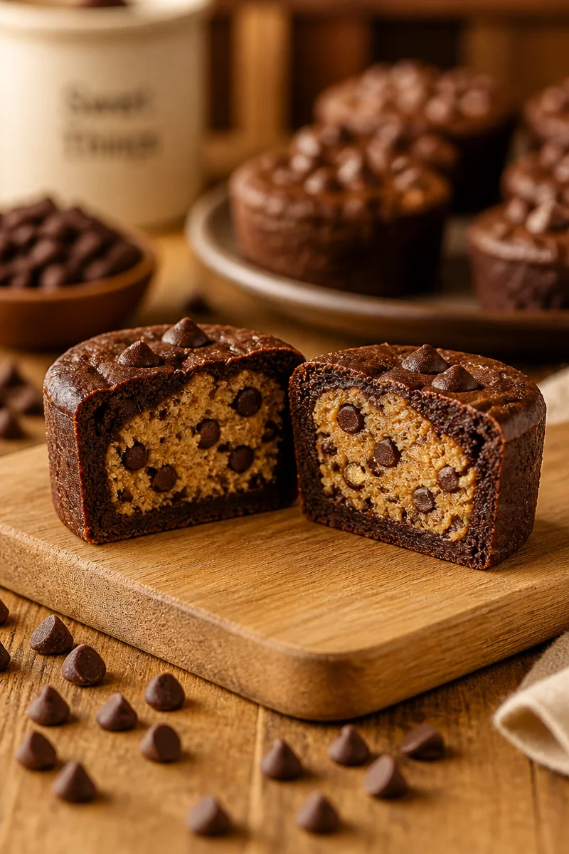Chocolate Chip Cookie Dough Brownie Bites