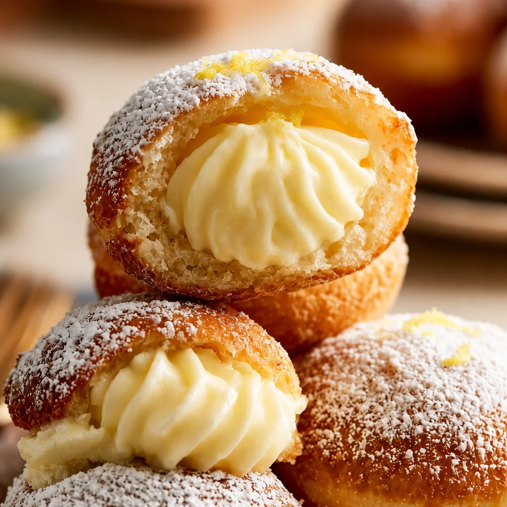 Italian Cream Bombs - Crispy exterior filled with creamy mascarpone cheese.