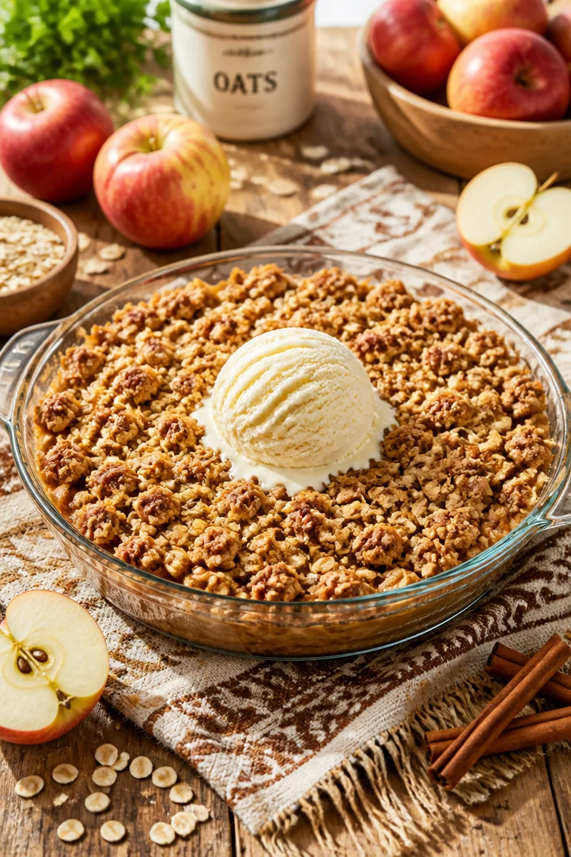 Deliciously Healthy High Protein Apple Crisp for One