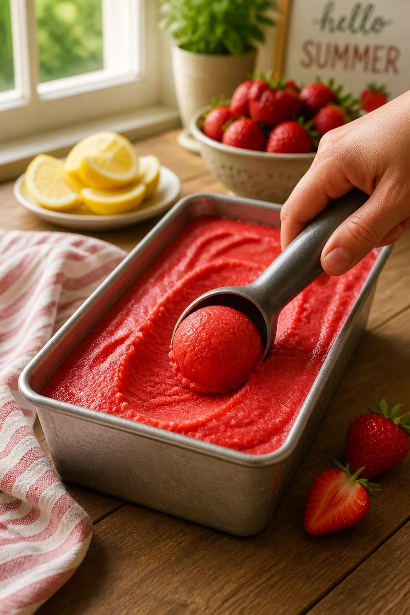 Deliciously Simple Strawberry Sorbet You Can Make at Home