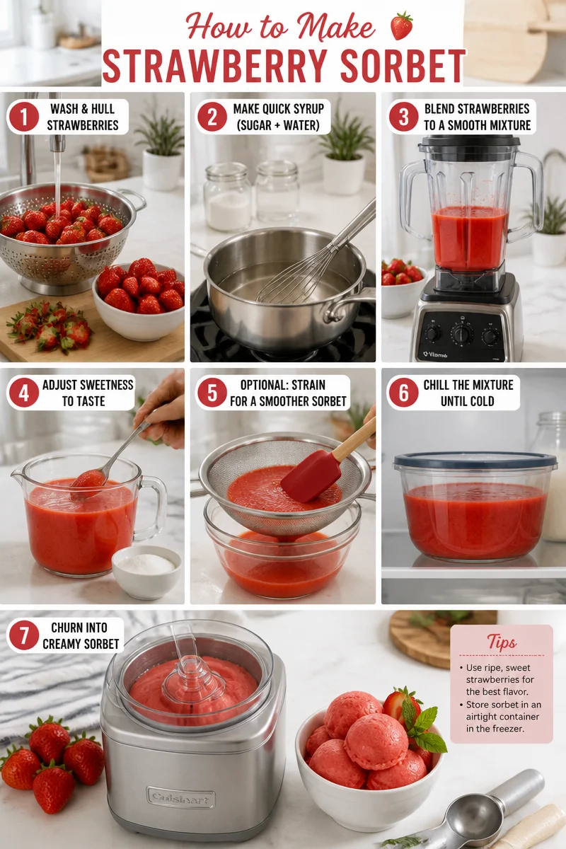 Deliciously Simple Strawberry Sorbet You Can Make at Home