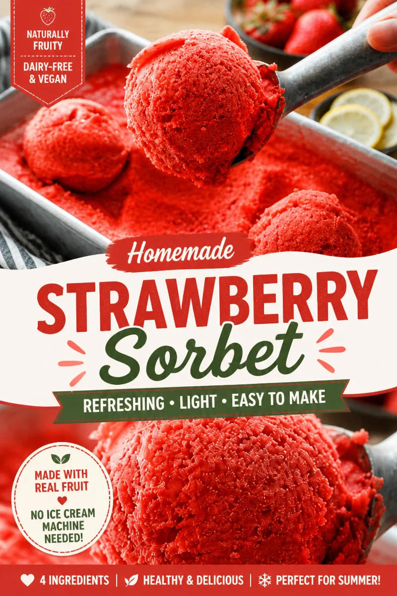 Deliciously Simple Strawberry Sorbet You Can Make at Home