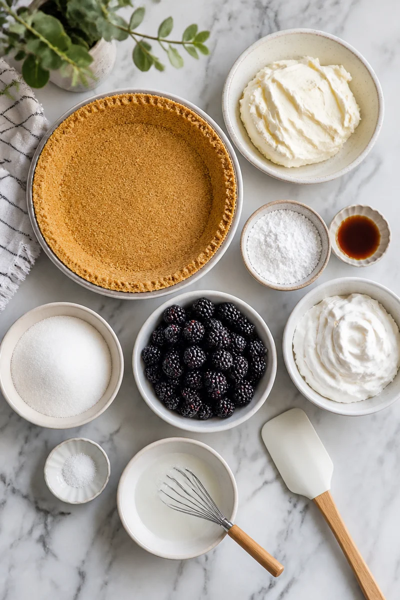 No Bake Blackberry Cream Pie