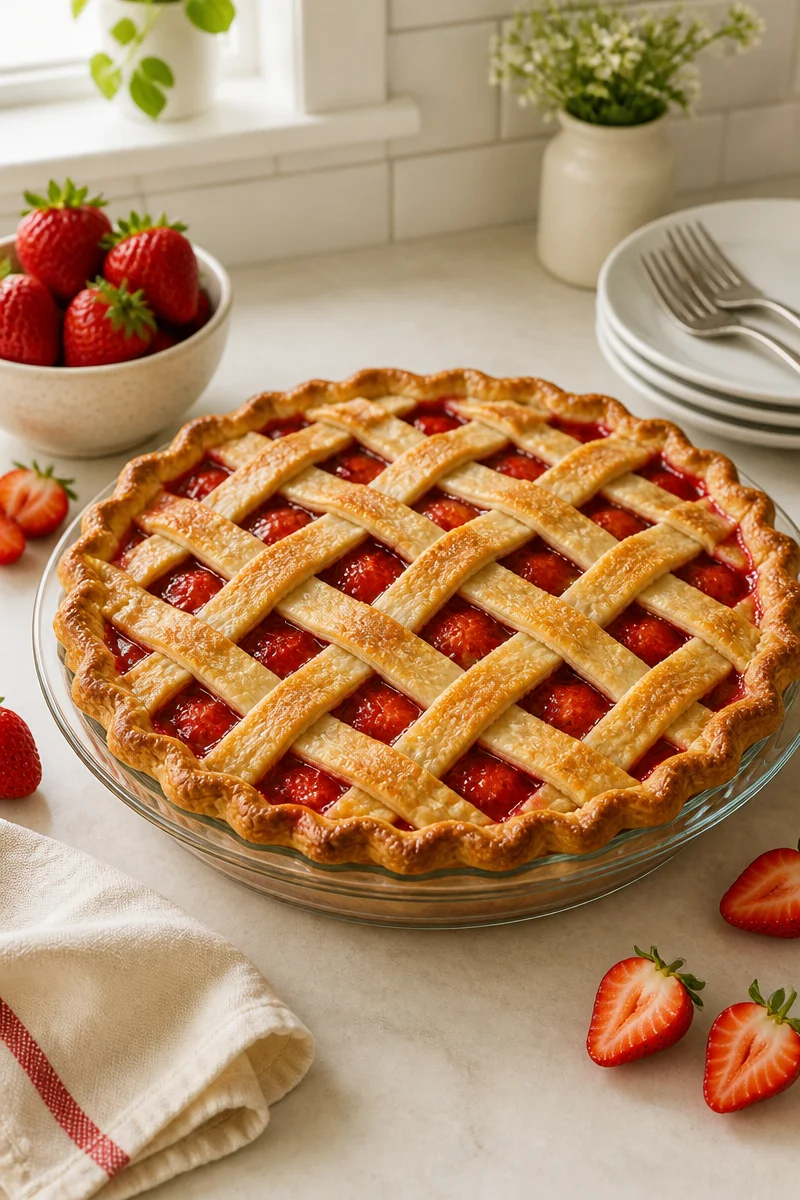 Brown Butter Strawberry Peach Pie